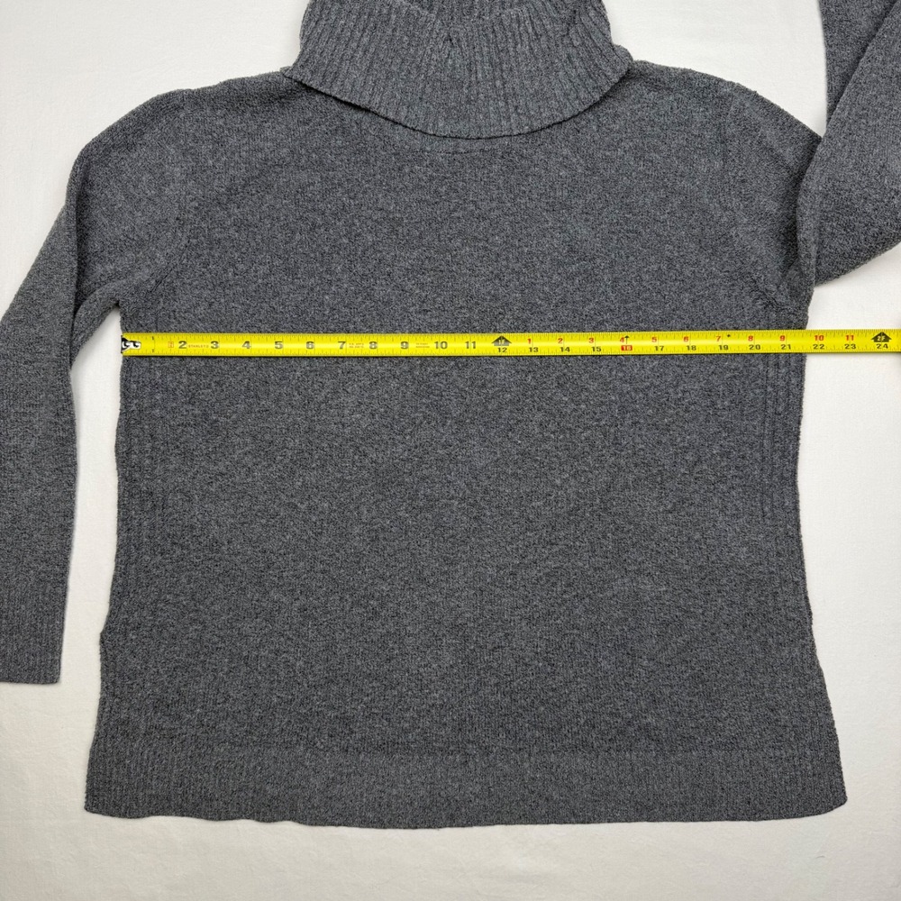 Pink Rose Women Medium Grey Roll Neck Sweater 3/4 Sleeve Casual Cozy Knit - Picture 3 of 10